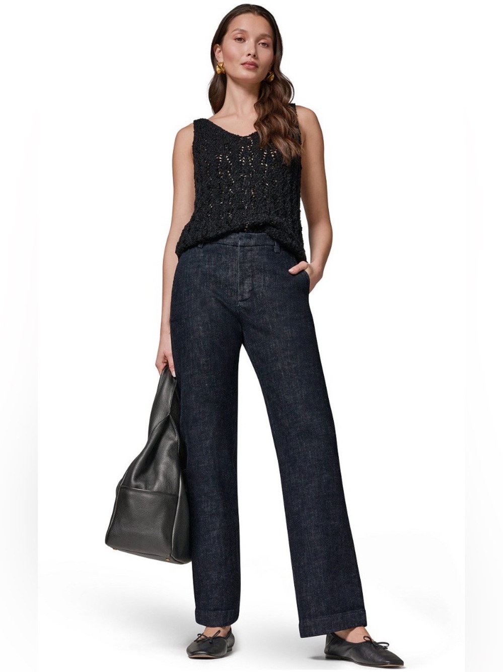 🔥 $169 Donna Karan Weekend Women's Luxe Denim Mid Rise Modern Trousers Sz 8/29